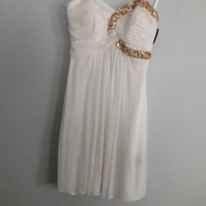 Stacy Sklar white and gold dress